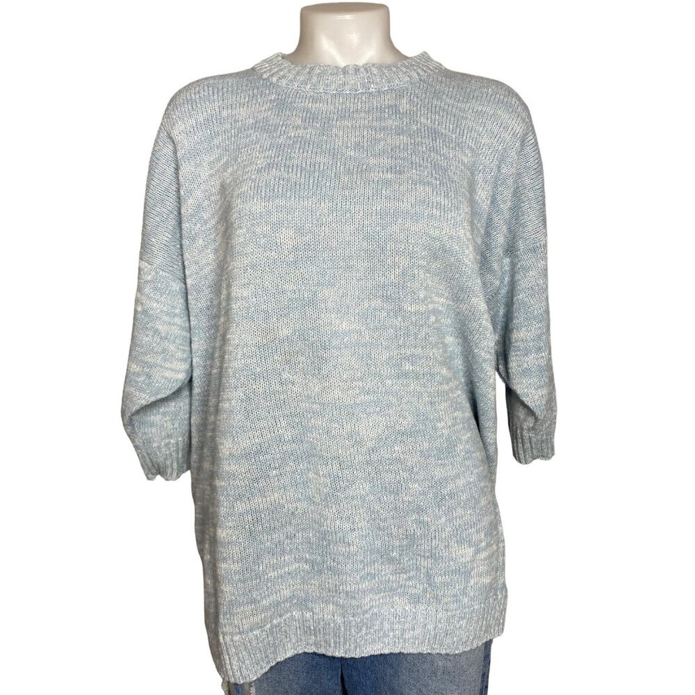 Vintage Venezia Light Blue Half Sleeve Sweater Size 2X
